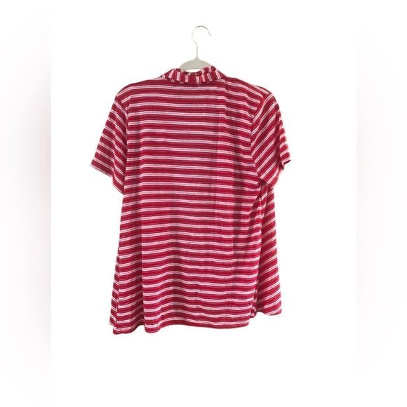 Kim Rogers size large short sleeve red and white cardigan - Picture 3 of 6